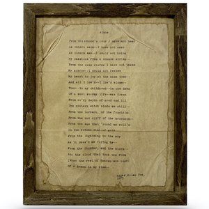 Alone by Edgar Allan Poe l Vintage Barnwood Frame